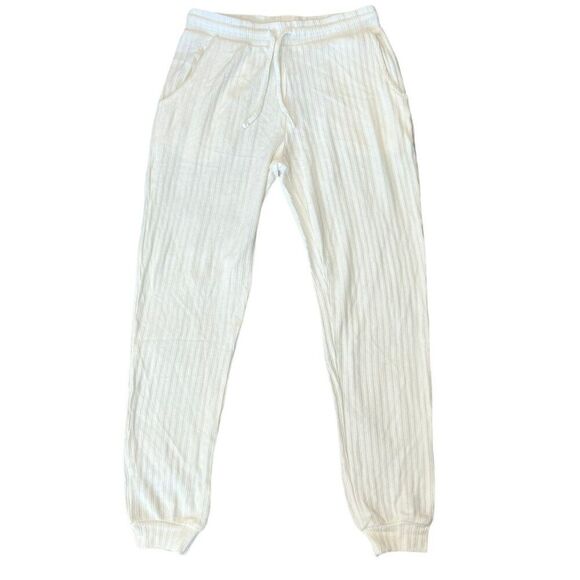 Topshop Pants - Topshop Ivory Ribbed Knit Jogger Lounge Pants S